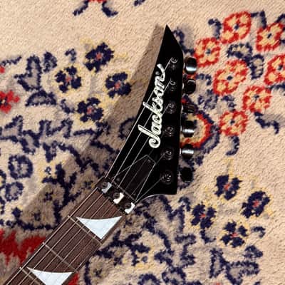 1999 Jackson Dinky HSS w/ Reverse Headstock + Shark Fins - Blue image 5