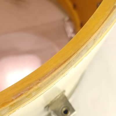 Leedy&Ludwig 10x14" Snare Drum 3Ply White Duco Vintage 50s Marching/Parade 16Lug image 13