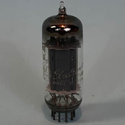 1964 General Electric 6CG7 6FQ7 Vintage 1960s Gray Plate Halo Getter Tube! T435 image 2