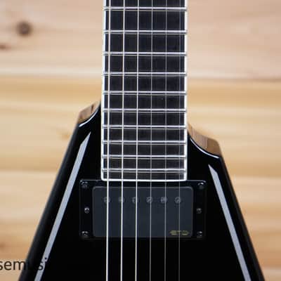 Schecter RavenDark V FR Abbath Signature - Black with Silver Pinstripes image 3