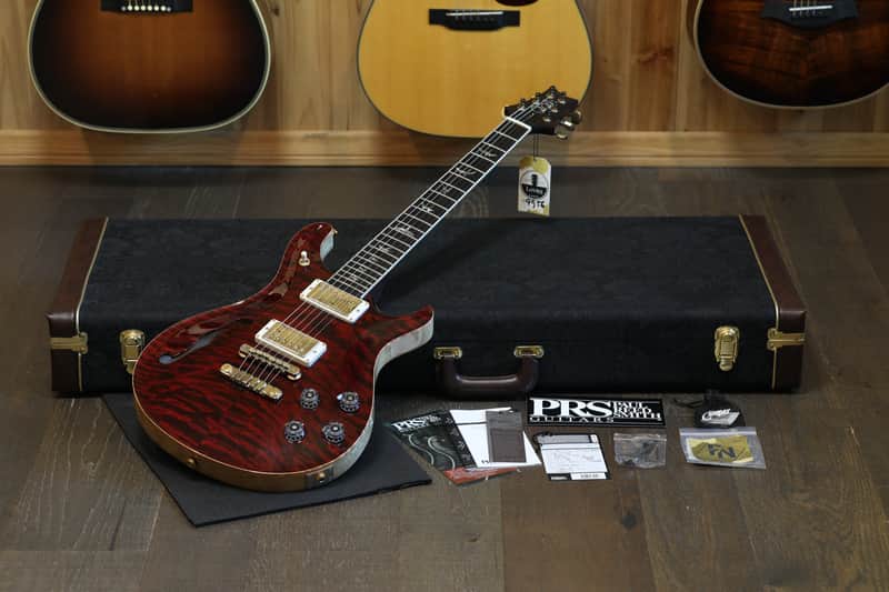 Minty! 2018 PRS McCarty 594 Wood Library Brazillian Korina Semi-Hollow Electric Guitar Red Tiger + OHSC image 1