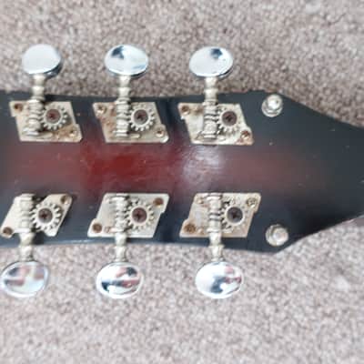Vintage 1970s MIJ Teisco Lyle Encore SG Loaded W/ 2 PU Rye Cooder Gold Foil Goldfoil Pick Ups Wine Red Well Made Matsumoko Small Body Lo Fi Cool Low Intonation Plays Well image 10
