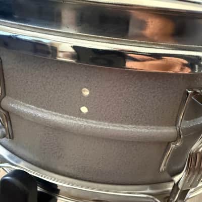 Ludwig L-404 Acrolite 5x14" 8-Lug Aluminum Snare Drum with Rounded Blue/Olive Badge 1979 - 1993 - Gray image 12