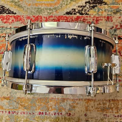 Slingerland No. 151 14x5.5" 3-ply Student Model Snare - Blue/Silver Duco 1960s image 10