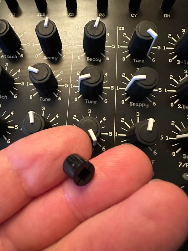 Black Acc/Bnd/Roll/Flam/A/B/CV2/BD1/BD2/RS/CY/OH/CL/CP/LTC/HTC/CB/MA/Shuffle Button cap for MFB Tanzbar Drum Machine image 1