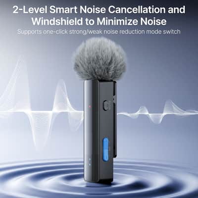 2 Wireless Lavalier Microphone for iPhone Camera Android, Mini Lapel Micophone Wireless, 48 KHz 24 Bit, 6mm Mic, 1000ft, 30h Use, Noise Cancelling, Clip on Mic USB-C/Lightning/3.5mm TRS image 2