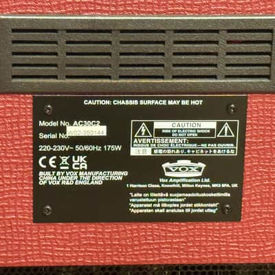 Vox AC30C2 2x12” Custom Limited Edition 2-Channel 30-Watt 2x12" Guitar Combo Classic Vintage Red image 10