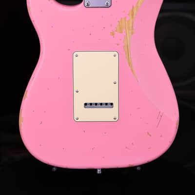Dhatarattha HSS Strat-Style – Shell Pink Nitro Relic image 9
