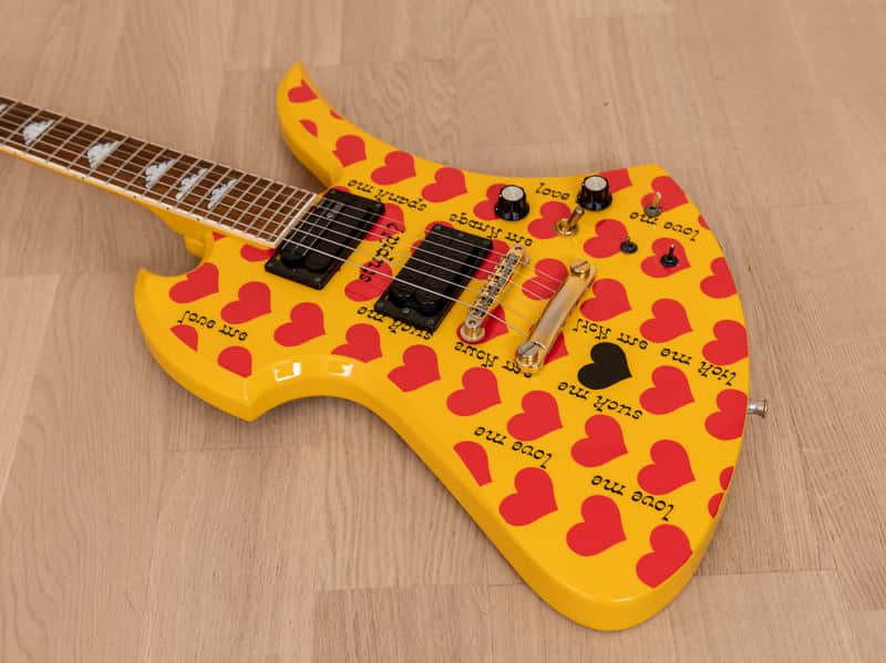 Burny Mockingbird MG-145S HY Hide X Electric Guitar Yellow Heart w