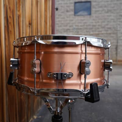 DW/PDP Natural Satin Brushed Copper Shell 6.5 x 14" Snare Drum image 2