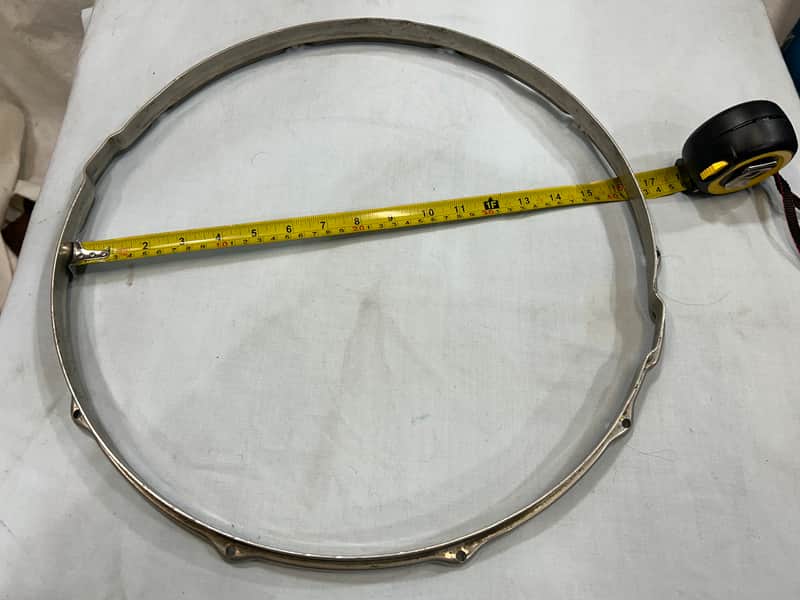 Ludwig 16"/10 lug Stick Chopper Snare Drum Hoop (TDG-HP-176) 40's - Nickel Plated image 1