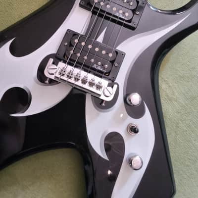 BC Rich  Warlock Bronze Series  2004 - Black with White Tribal Flames image 7