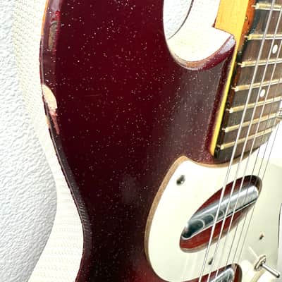 Silvertone 1457 Amp in Case w/ Footswitch 1960's - Sparkle Burst image 10
