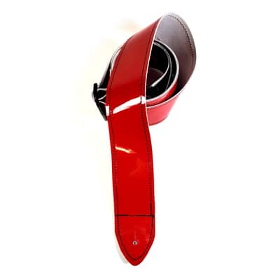 Premium Red Patent Leather Guitar Strap - Shiny Red Leather Guitar Strap - 100% Leather Guitar Strap-Fits Acoustic, Electric or Bass Guitars image 5