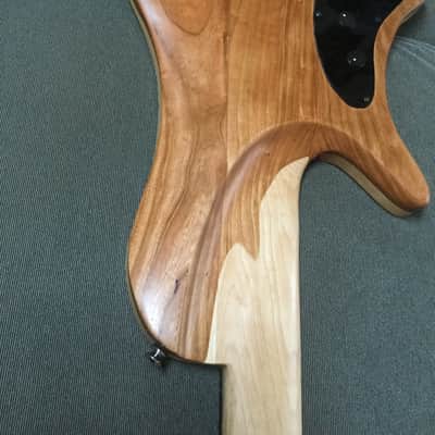 Custom built fretless, carved 5 string bass guitar Fretless 5 string 2020 Natural pure non toxic Tung oil,  8 applications image 12