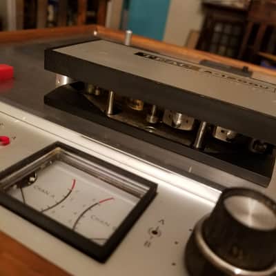 TEAC RESTORED A-1200U 3-head R2R 2-track 1/4" stereo 7" reel to reel recorder tape deck player 1970s - stained wood and stainless steel image 8