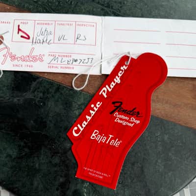 Fender Baja Telecaster Inspection tag and Hang tag - 2009 image 1