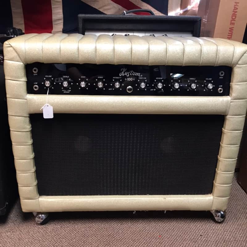 Kustom K-100 2 x 12" Combo Amp 1970's Champagne Sparkle Tuck and Roll image 1