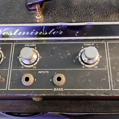 VOX - 1967 Westminster V1182 Solid State Amp Head - 1968 Royal Guardsman Model V4131 Cabinet - Rolling/Tilting Metal Stand - Black - Thomas Organ Company - California - USA - "AS-IS" image 14