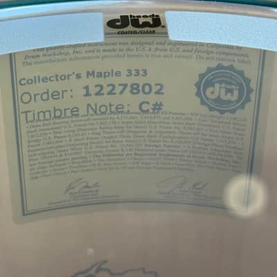 DW Collector's Series 333 Pure Maple 7x10" Rack Tom in Seafoam Green Pearl Lacquer Custom w/ Chrome Hardware (Rm4) image 6