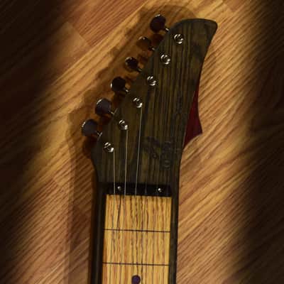 HandMade Lap Steel Guitar - Black / Brown Stain - Red Bevels - Satin Relic Finish - USA Made image 3