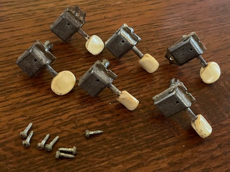 1958 - 1964 set Fender Musicmaster Duo Sonic Mustang guitar tuners tuning pegs image 1