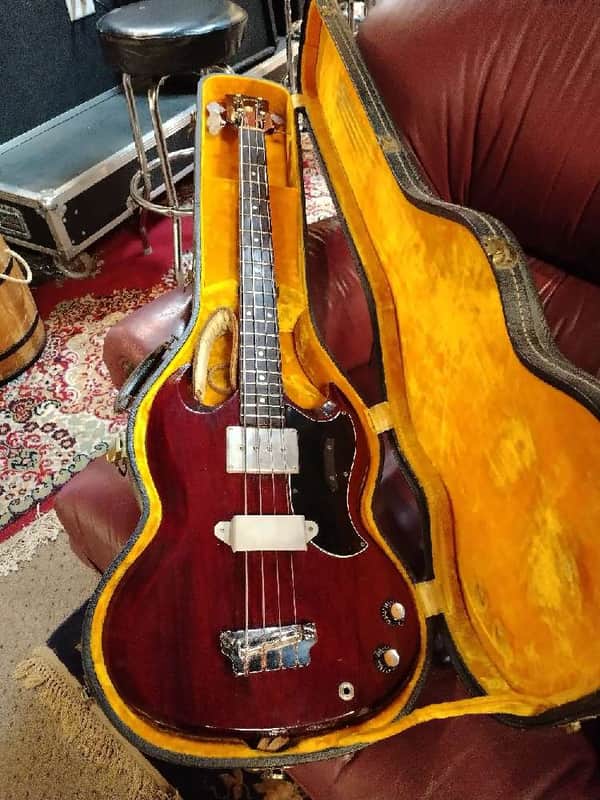 Vintage 1963 1 Owner Gibson EB-0 Cherry OHSC Strap Hang Tag Free Shipping! image 1