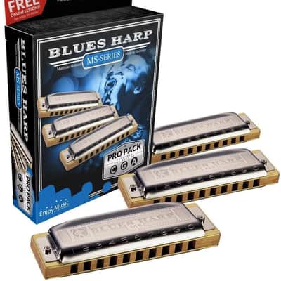 Hohner MS Series Blues Harp Pro Pack , 3 x Harmonicas, C, G & A Major - M5330 image 2