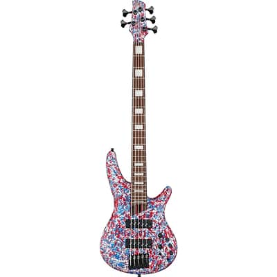 Ibanez Premium SR5A250 USA 250th Anniversary 5-String Electric Bass Guitar - Red, White, and Blue w/ Bag image 3