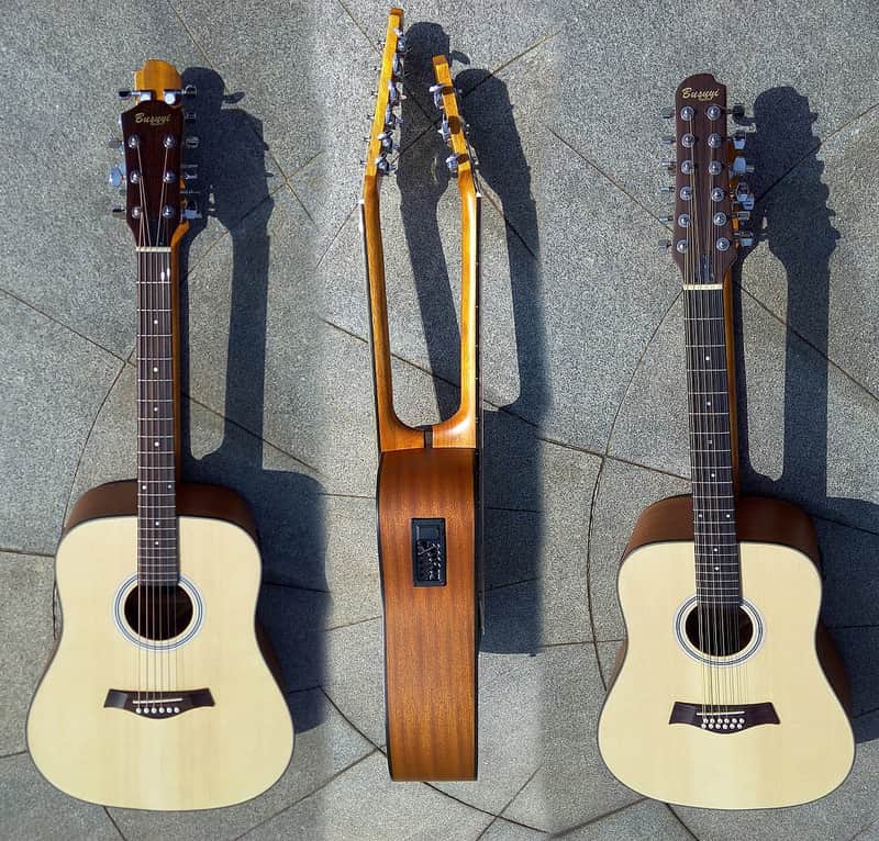 12 String / 6 String Double Neck, Acoustic Electric Busuyi Guitar - 2016 image 1