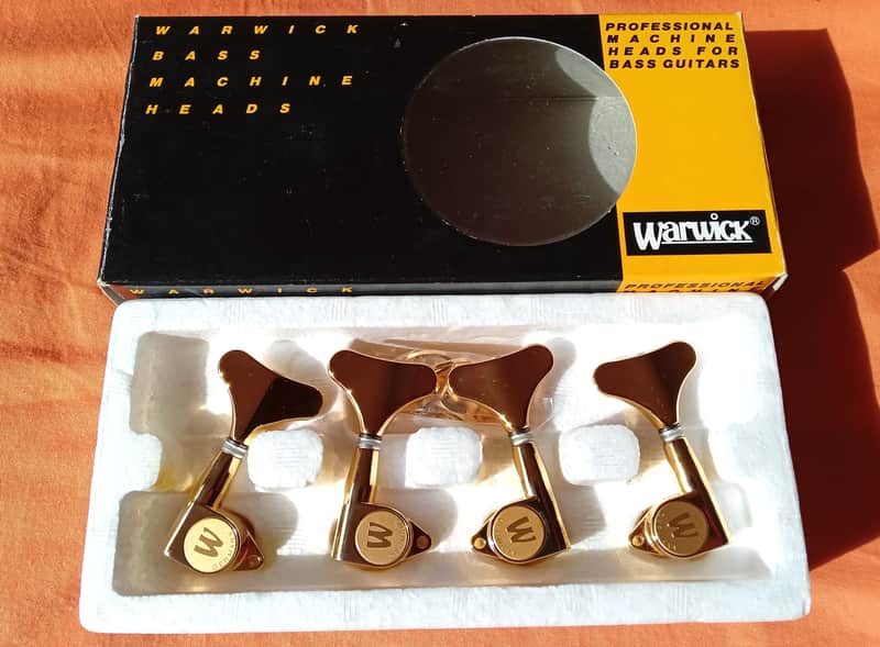 Warwick Streamer Bass Original NOS tuners 4 string 2+2 Made by Gotoh 1990s Gold image 1
