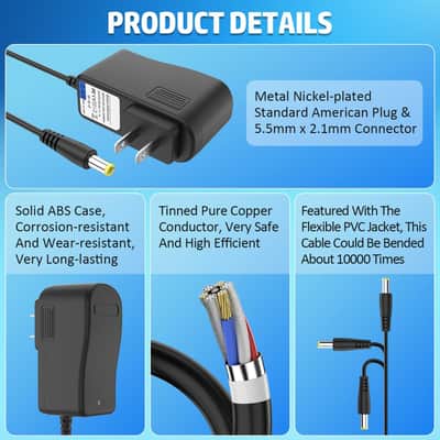 9V AC Power Supply Adapter for Boss Katana-Mini Battery Powered Guitar Amplifier Replaces Boss PSA-120S Guitar Distortion Effects Pedal DS-1 RC-1 RC-3 TU-2 PSB-1U PSB1U Charger Cable Cord (6.5 ft) image 4