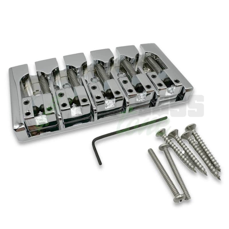 Hipshot 5 String A Style Fender® Mount 3 Bass Bridge - Shiny Chrome / Aluminium image 1