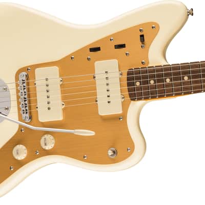 Squier J Mascis Jazzmaster - Laurel Fingerboard - Gold Anodized Pickguard - Vintage White image 4