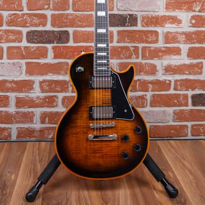 Epiphone Les Paul Custom Widow Flame Maple Top Orange Burst 2024 w/Gigbag image 4