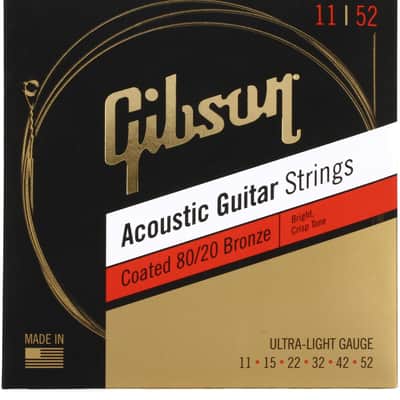 Gibson SAG-CBRW11 80/20 Coated Bronze Acoustic Guitar Strings - Ultra Light (11-52)
