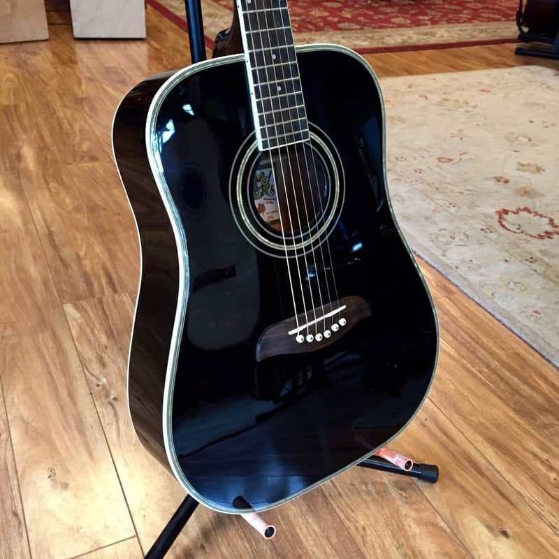 Oscar Schmidt OG1-B 3/4 Size Student Dreadnought Black image 1