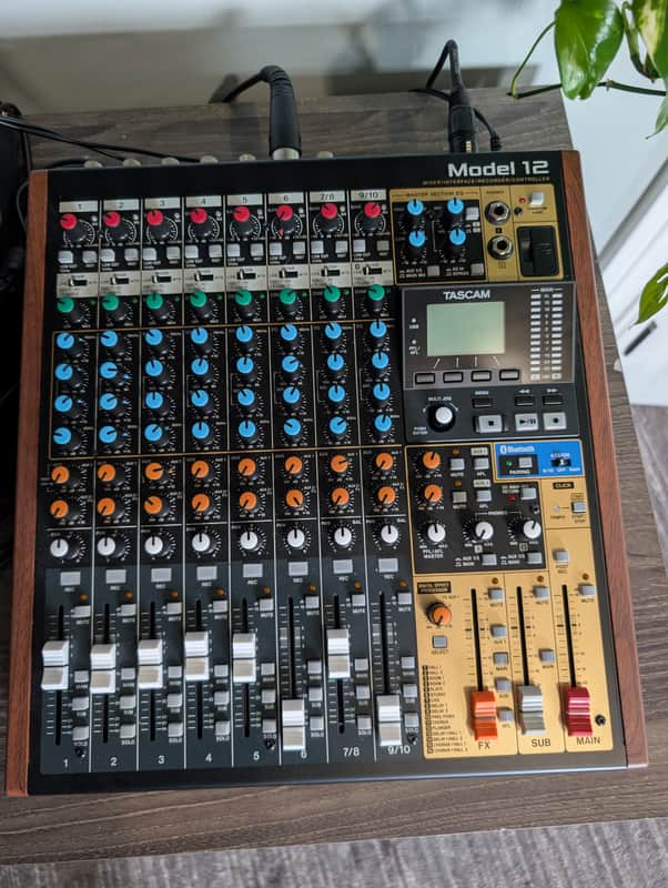 TASCAM Model 12 Multitrack Recorder / Mixer / USB Interface 2020 - Present - Black with Wood Cheeks image 1