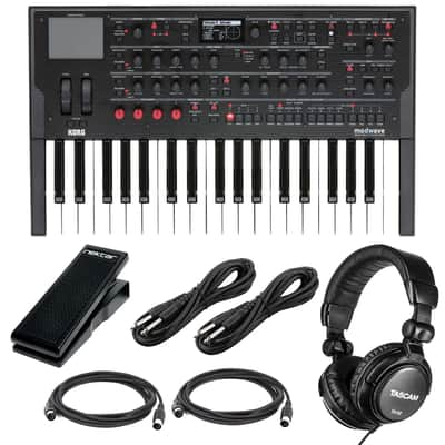 Korg Modwave Wavetable Synthesizer, Nektar NP-X, (2) 1/4 Cables, (2) Midi Cables, Tascam TH02 Bundle
