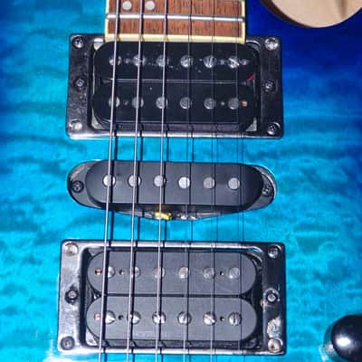 Ibanez S670QM with upgraded Seymour Duncan humbuckers and ChromaCast hard case image 6