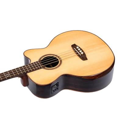 Ortega STRIPEDSU.ACB The Private Room Solid Alaskan spruce top Mahogany Neck 4-String Acoustic-Electric Bass Guitar w/Deluxe Gig Bag image 7
