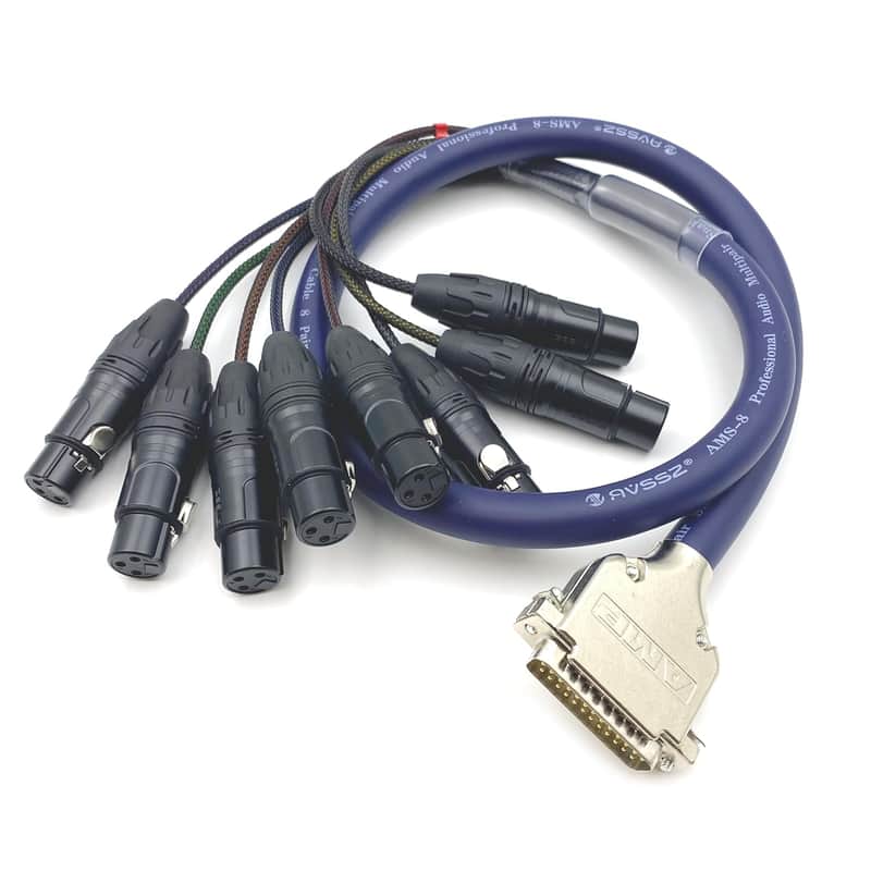 DB25 to XLR Female Snake Cable, DB25 Male to 8 Channel XLR 3Pin Female Balanced Snake Cable D-Sub Snake Wire Patch Bay Interface Modular Wire 1 Meter/3.28ft image 1