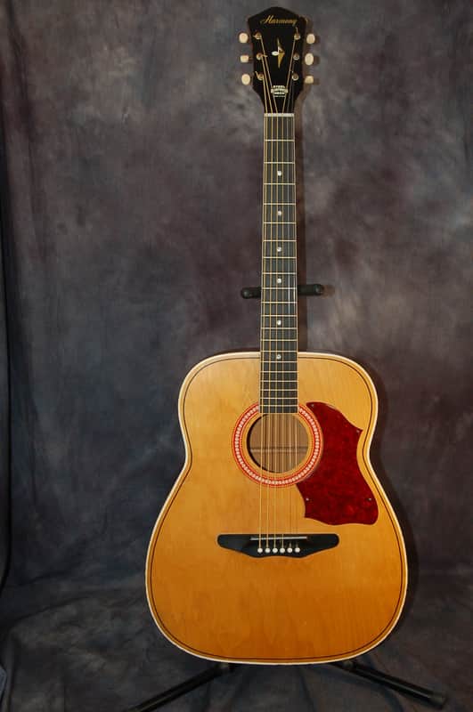 Harmony H159 Dreadnought Stella Birch 1970 Natural Original Case