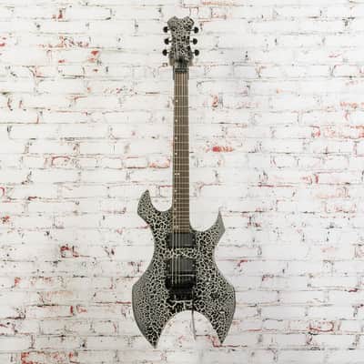 Unbranded Kit Built Warlock Style Electric Guitar Black w/ White Crackle Finish x8408 (USED) image 2