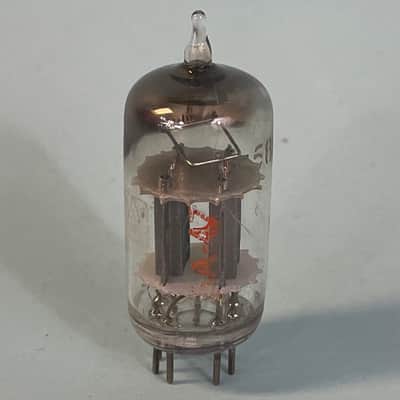 1950s General Electric 5814 12AU7 ECC82 Vintage GE Black Plate D Getter TubeT210 image 2