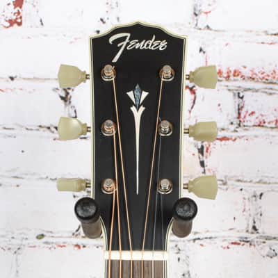 Fender - Paramount PD-220E Dreadnought Acoustic/Electric Solid Mahogany Aged Congac Burst w/ Hardshell Case - USED image 4