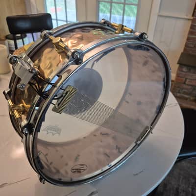 Canopus 'The Bronze' Hammered Snare Drum 14x6.5 w/Die Cast Hoops image 2