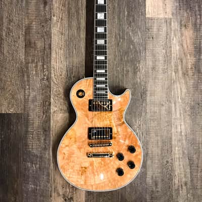 Gibson Custom Shop Les Paul Custom Burl Maple Limited Edition Electric Guitar Natural image 1