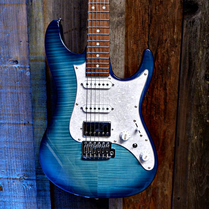 Immagine Ibanez AZ22S1F-TXB Standard - Transparent Turquoise Burst w/ Hard Case - 1