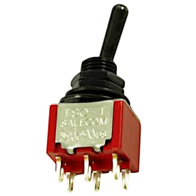 Double Pole ON/OFF/ON Bat Handle Mini Switch - Black